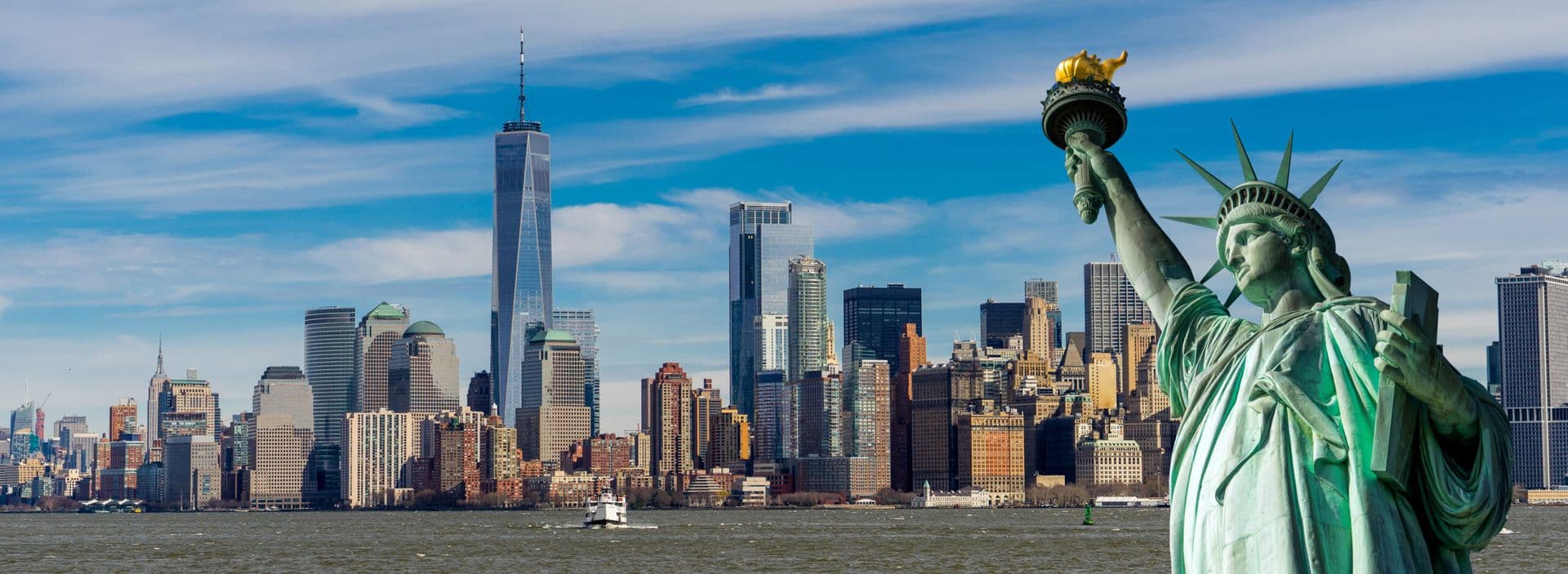 Statue of Liberty and the New York City skyline
